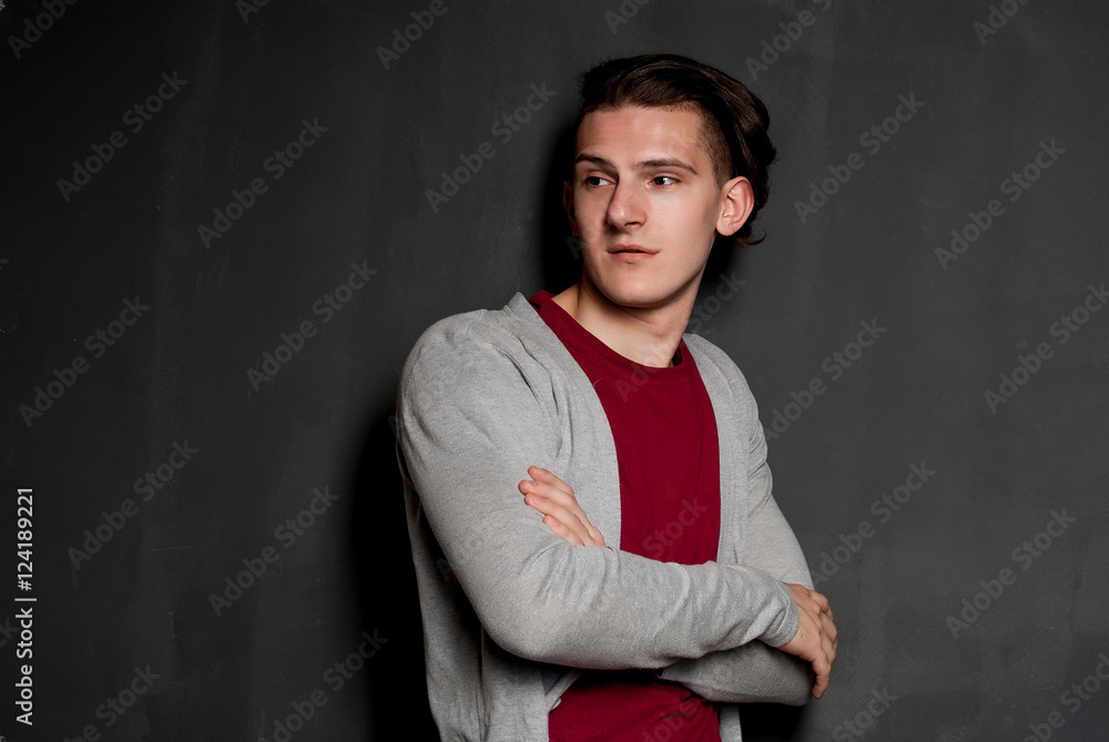 attractive man in studio