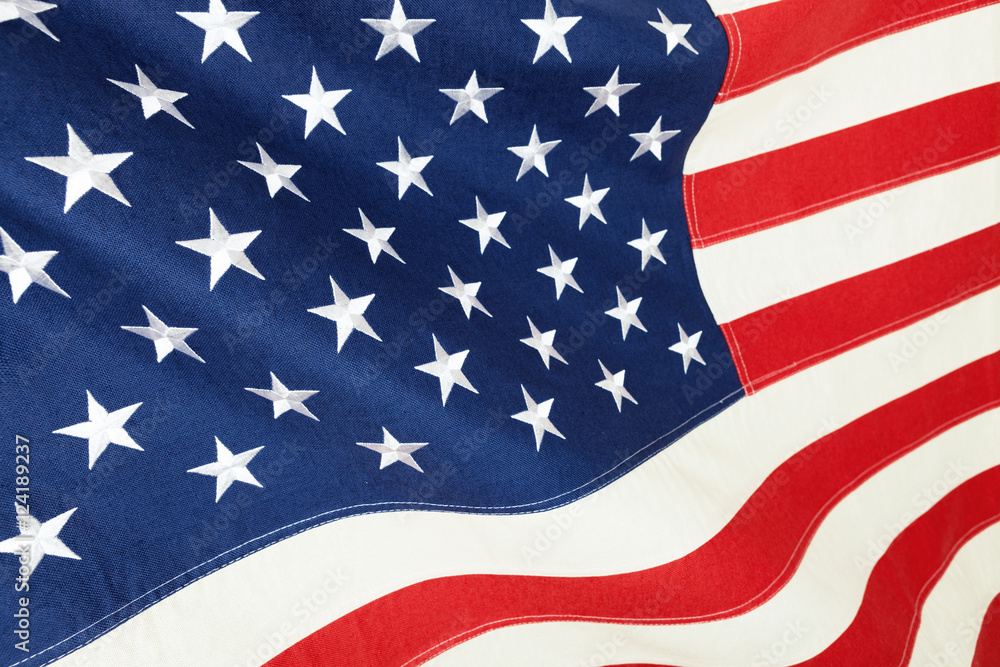 Obraz premium Close up studio shot of cotton flag - United States of America