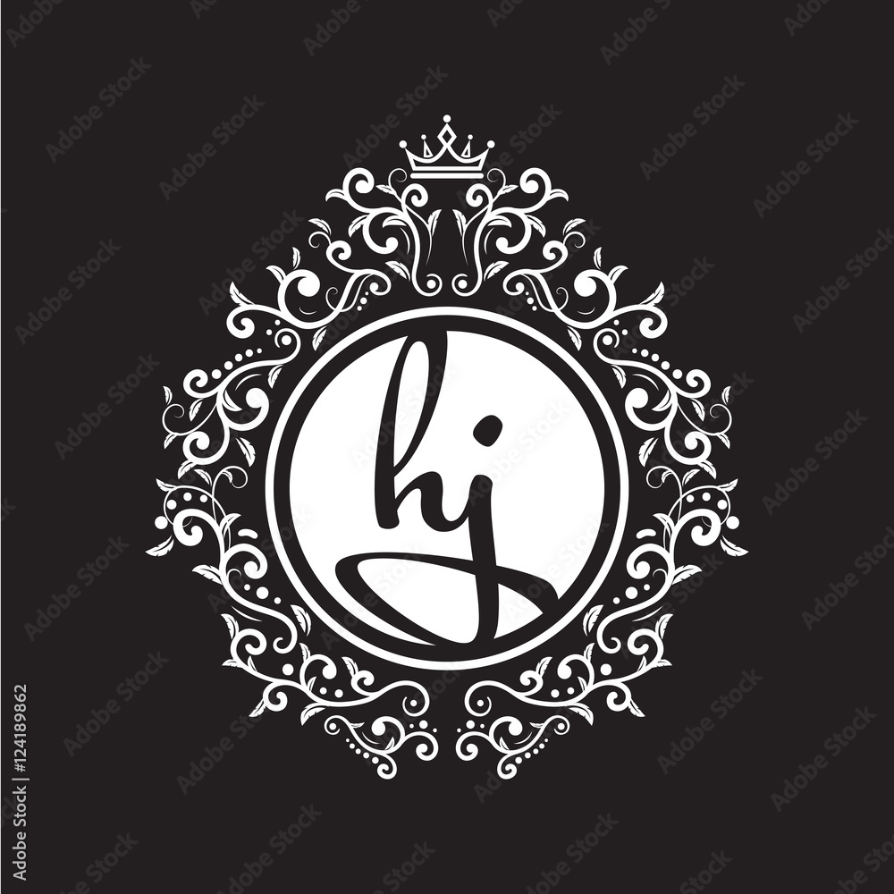 Obraz premium vintage circle initial logo