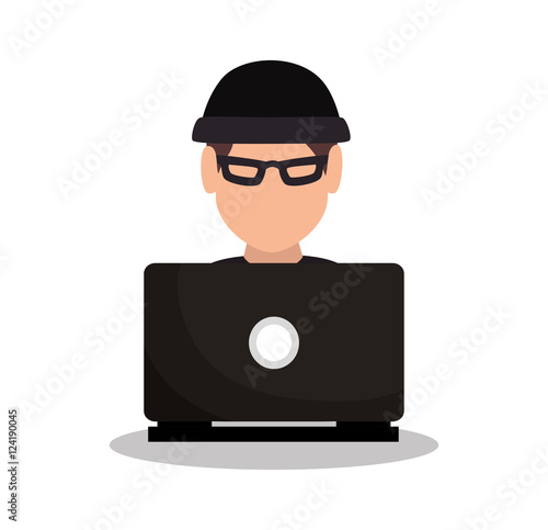 hacker attack system security intruder vector illustration eps 10