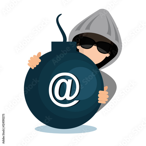 hacking data mail server icon vector illustration eps 10