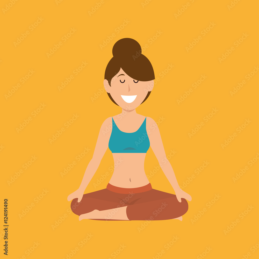 woman yoga healthy life vector illustration eps 10