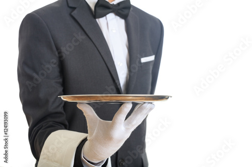 Canvas Print Waiter holding a tray