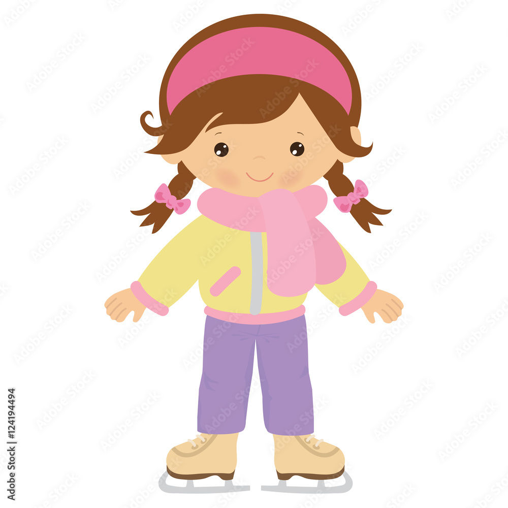 Pretty skating girl vector cartoon illustration
Pretty skating girl vector cartoon illustration