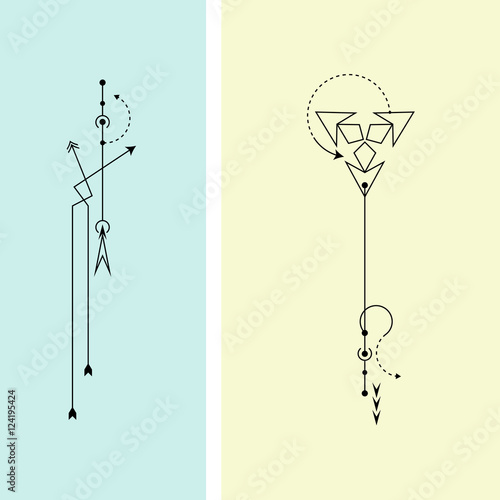 Line Dot Tattoo M_1609001