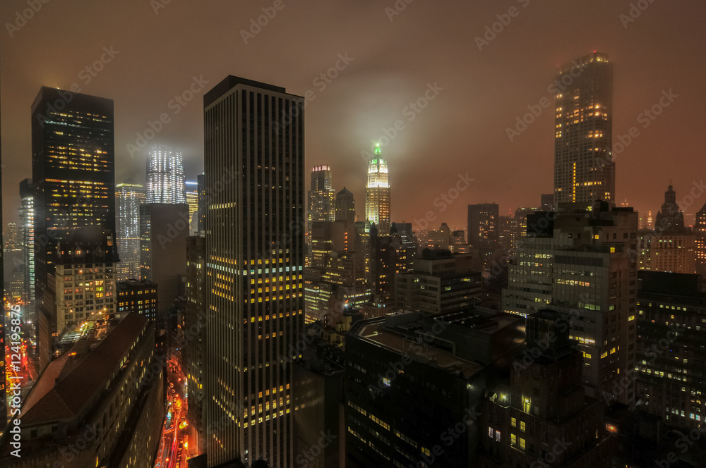 Fototapeta premium Aerial View of Downtown Manhattan