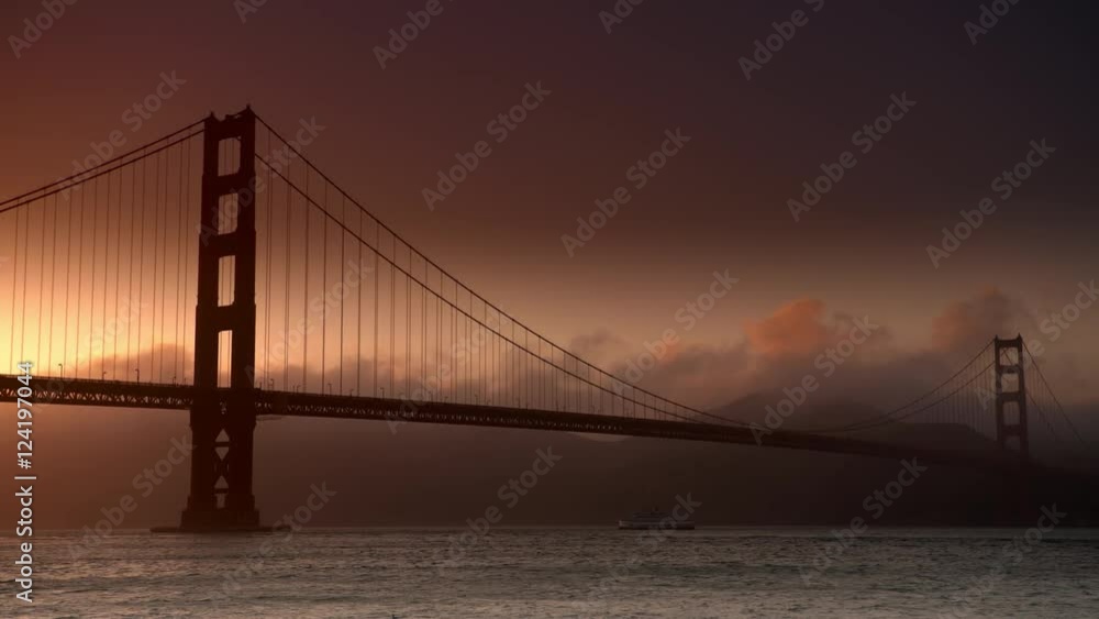 Scenic view of Golden Gate Bridge during sunset Scenic view of Golden Gate Bridge during sunset