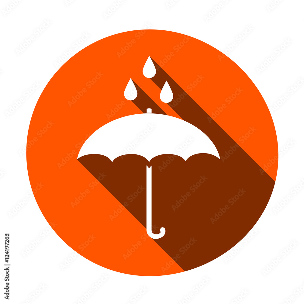 зонт иконка в плоском стиле. дождь иконка