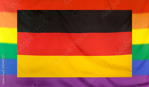 Flag of Germany and rainbow flag © Sehenswerk