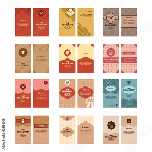 Culinary Business Card Templates for Cake and Bakery Shop