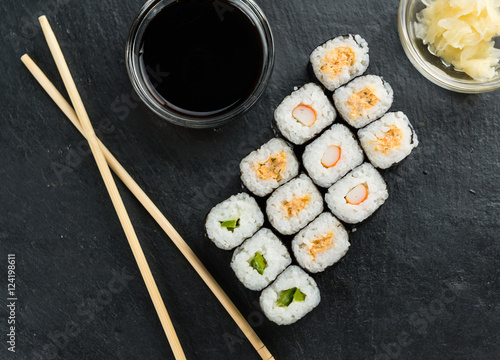 Fresh made Sushi (selective focus)