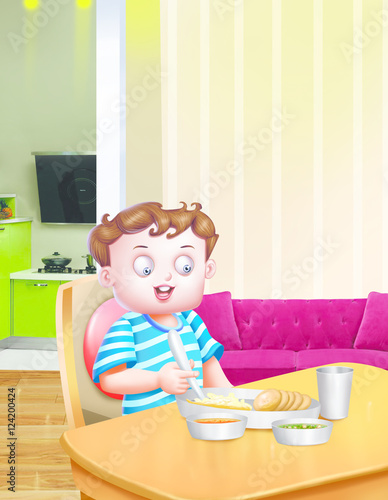 Boy eating food