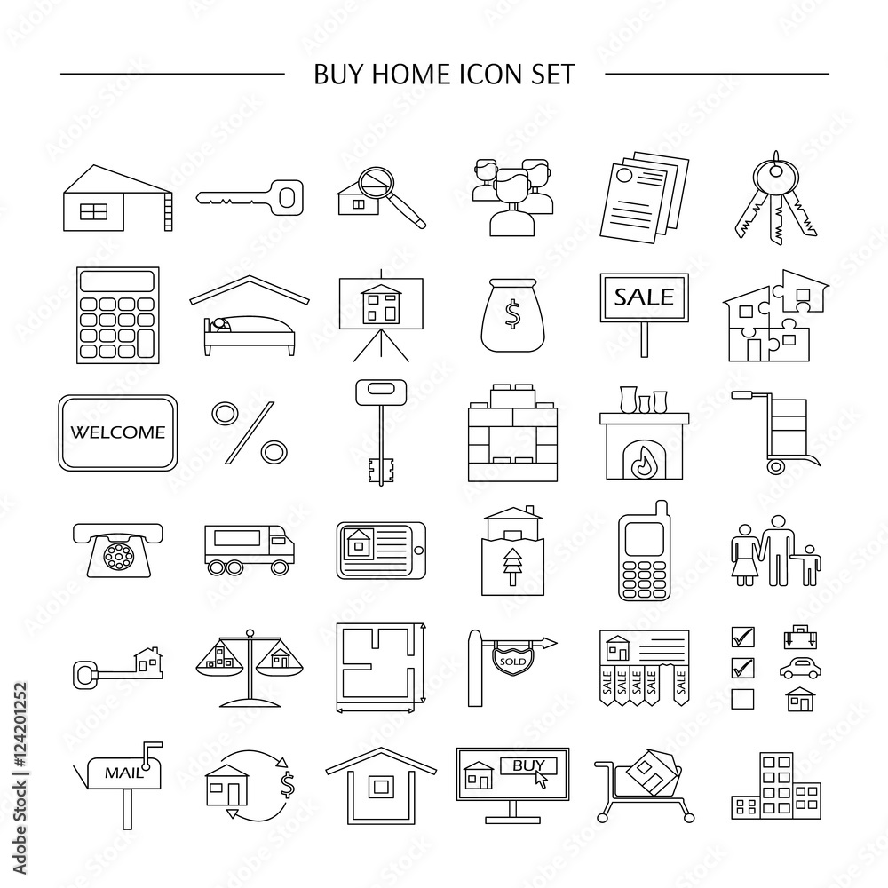Buy home vector icon set Buy home vector icon set
