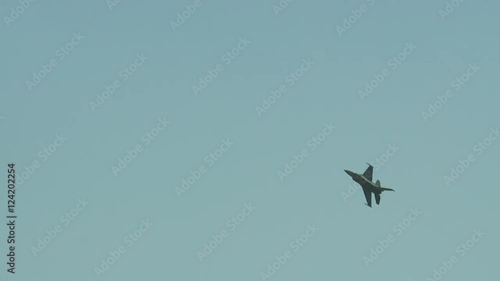 Tracking shot of military aircraft flying in sky Tracking shot of military aircraft flying in sky