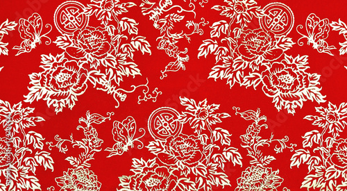Chinese floral print pattern