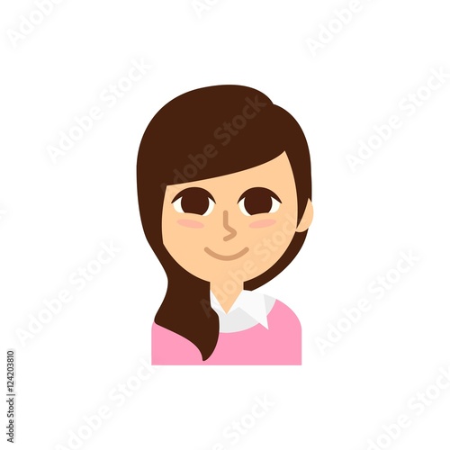 Female Profile Picture. Isolated and minimalistic