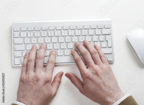 Hands on computer keyboard