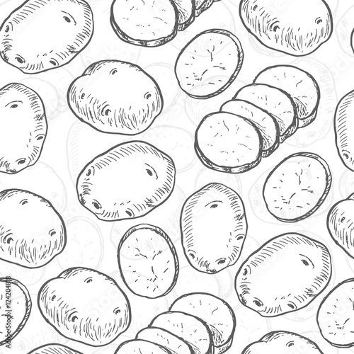 Seamless pattern with potatoes