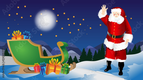 xmas scene with santa claus