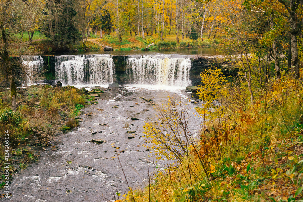 Keila-Joa waterfall by autumn, from above view Keila-Joa waterfall by autumn, from above view
