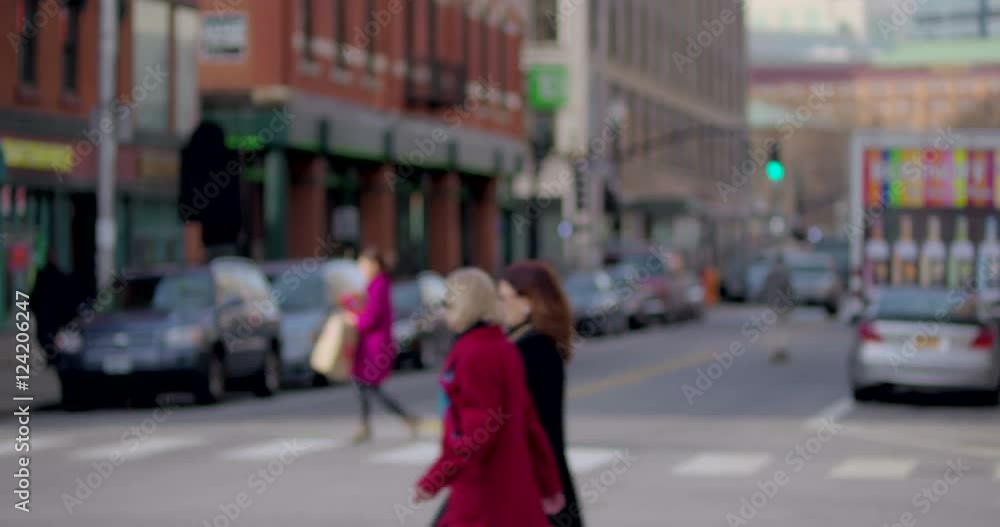 Soft focus of busy street during day Soft focus of busy street during day