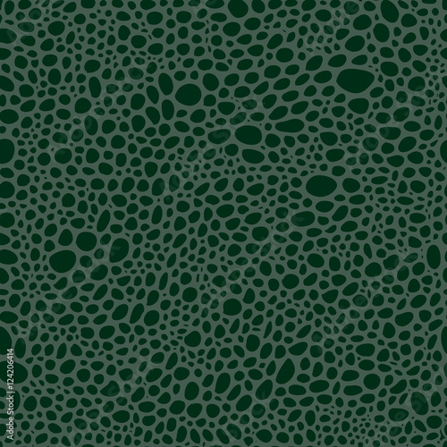 seamless pattern in reptile skin style, in green colors. Hand drawn vector stock illustration