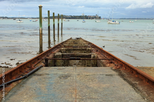 railway going into the water