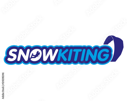 Vector sticker snowkiting