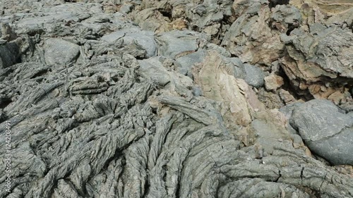 Frozen lava flow resulting from eruption Flat Tolbachik in 2012.