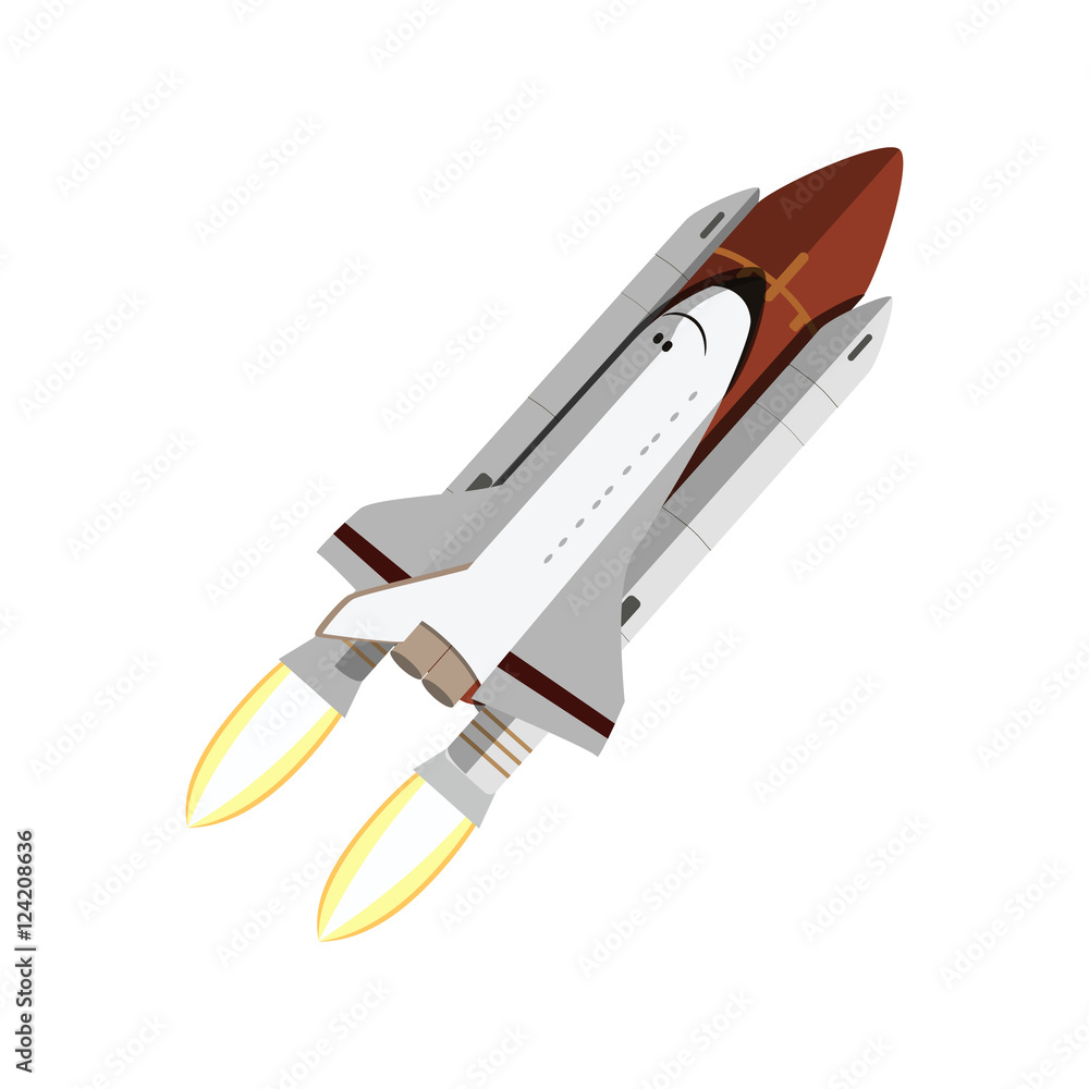 The shuttle isolated on white background. Vector The shuttle isolated on white background. Vector