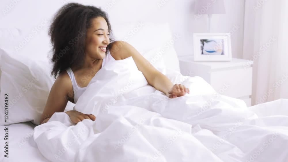 african woman sleeping in bed at home bedroom african woman sleeping in bed at home bedroom