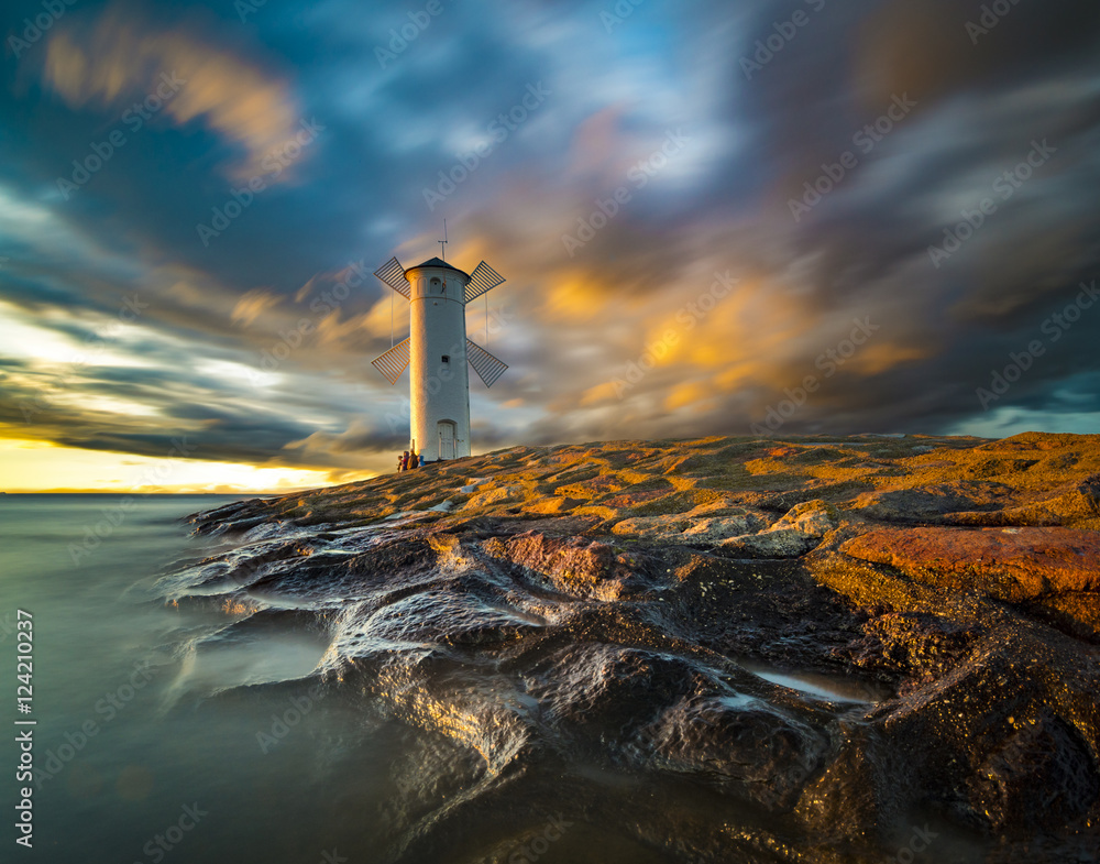 lighthouse in Swinoujscie, baltic sea, Poland
