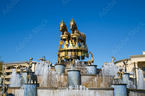 Kolkhida Fountain on the central square of Kutaisi, Georgia photo