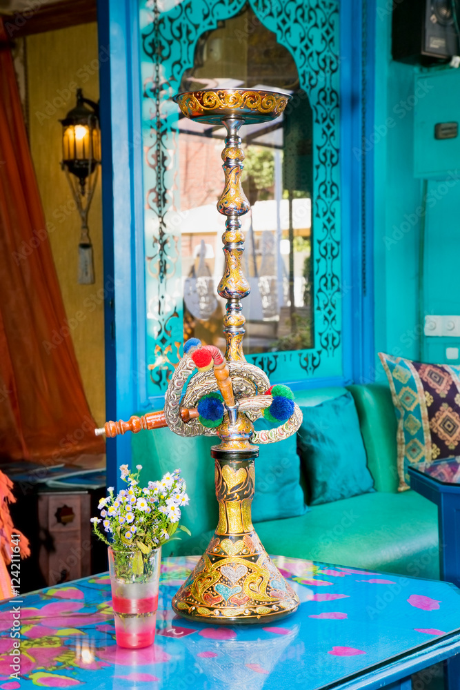 Traditional colorful hookah in the Tbilisi restaurant, Georgia