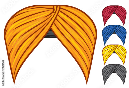 turban headdress vector set