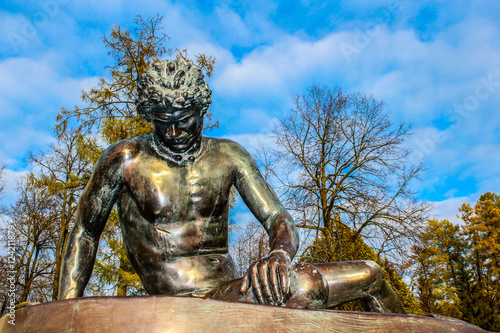 Sculpture "Gladiator" near Grotto pavilion in Catherine park. Saint-Petersburg, Russia © sforzza