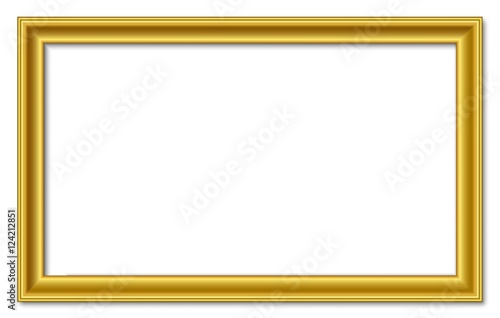 16to9 16:9 panorama wide golden vector retro picture frame isolated on white background / 16 zu 9 bilderrahmen breit gold vektor retro isoliert