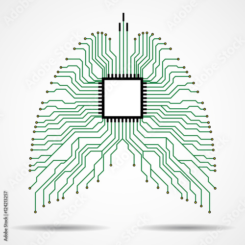 Abstract human lung, technology background, vector illustration eps 10