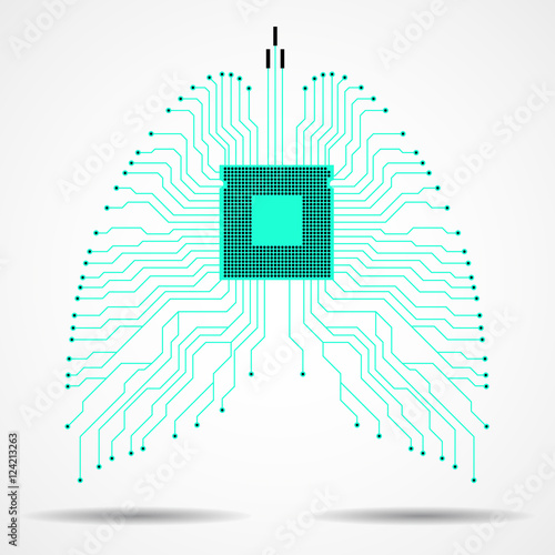 Abstract human lung, technology background, vector illustration eps 10