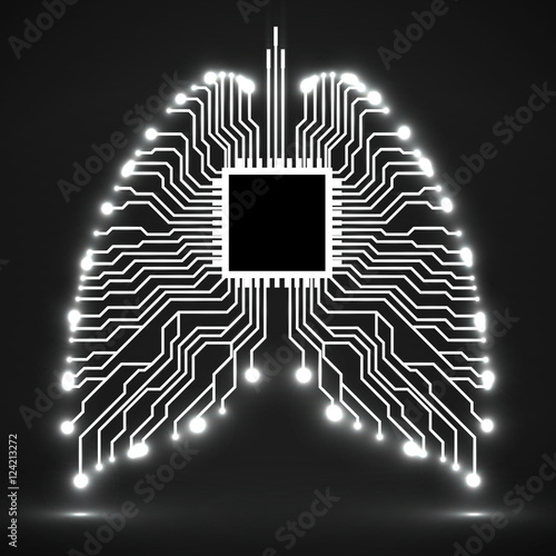 Abstract human lung, technology background, vector illustration eps 10