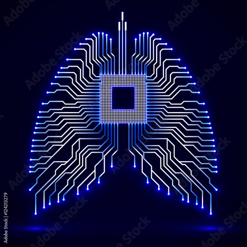 Abstract human lung, technology background, vector illustration eps 10