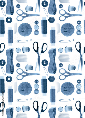 seamles grey background from isolated sewing items