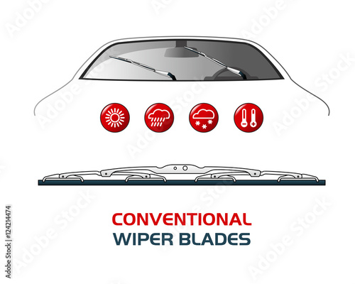 Vector illustration car WIPER BLADES.