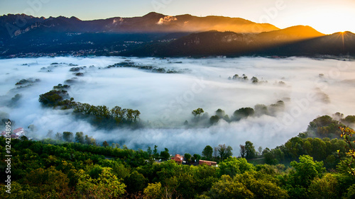 fog at Adda river valley