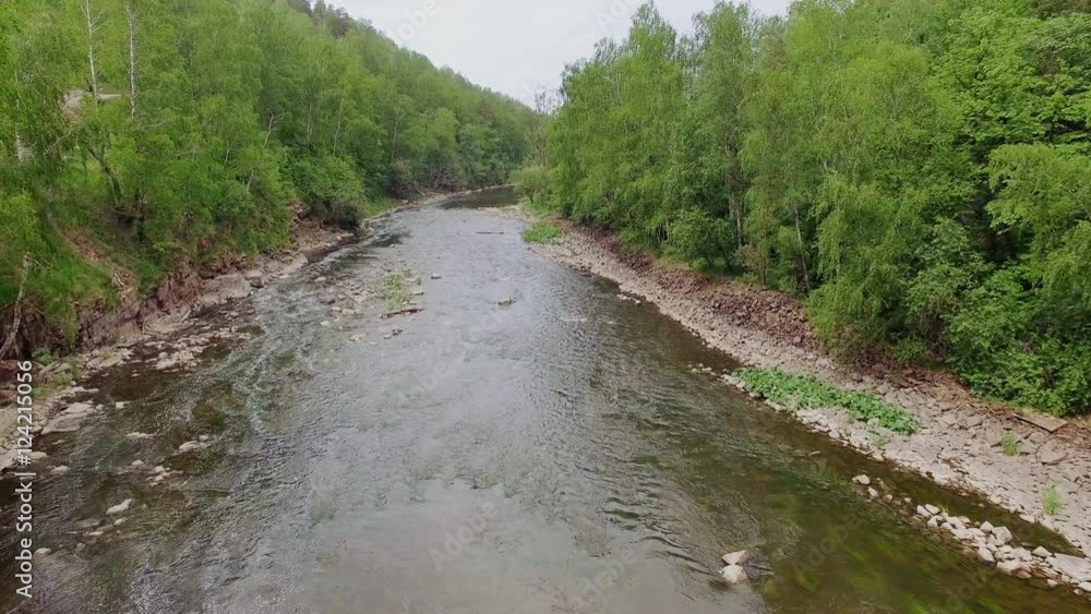 Shot of river with the drone Shot of river with the drone