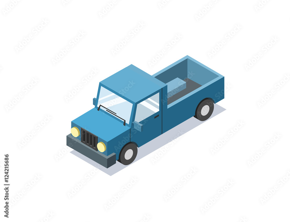 Vector isometric blue wagon car, minivan, trucks for cargo transportation, delivery car icon, 3D flat business illustration Vector isometric blue wagon car, minivan, trucks for cargo transportation, delivery car icon, 3D flat business illustration