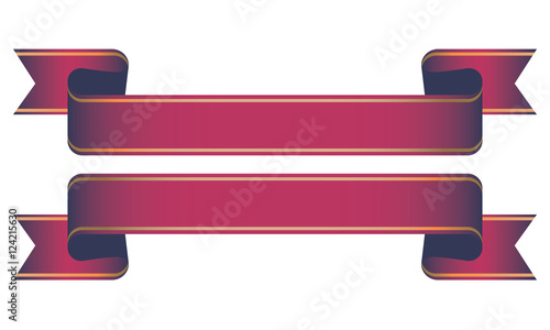 red colored ribbon banners