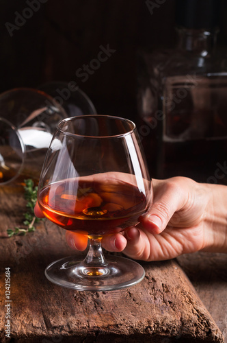 Glass of brandy or cognac 