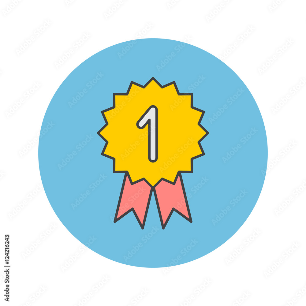 winner thin line icon, medal filled outline vector logo illustration, linear colorful pictogram isolated on white winner thin line icon, medal filled outline vector logo illustration, linear colorful pictogram isolated on white