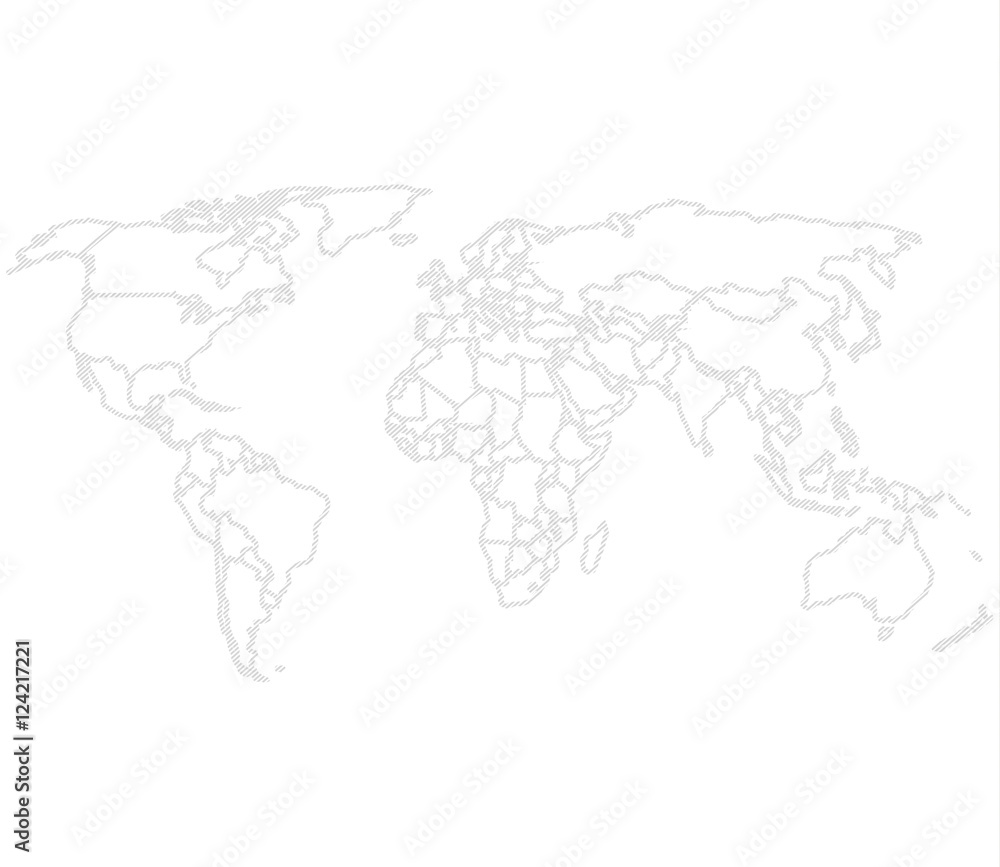 world map conrours
